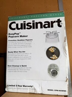 Cuisinart White and Green EasyPop Popcorn Maker Box